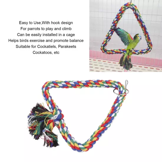 Bird Swing Toy Triangular Colorful Climbing Playing Rope Parrots Perch Stand For