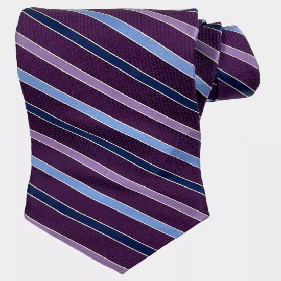 Croft & Barrow Purple Striped Repp Regimental Silk Necktie Tie Men's 3" x 58"