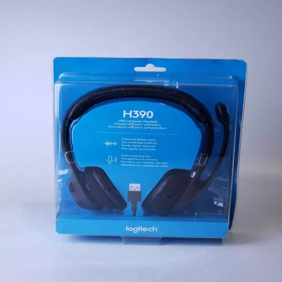 Logitech - H390 Wired USB On-Ear Stereo Headphones - Black