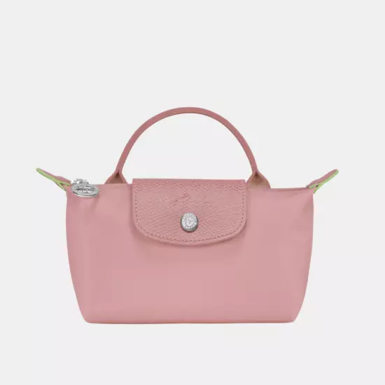 NWT Longchamp Le Pliage Original Handle Pouch PETAL PINK with STRAP