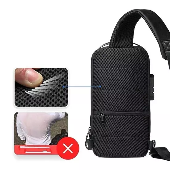 bag crossbody usb anti-theft sling shoulder chest men's backpack port waterproof