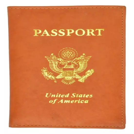 USA Leather Passport Cover Travel Document Holder Card Wallet US SELLER