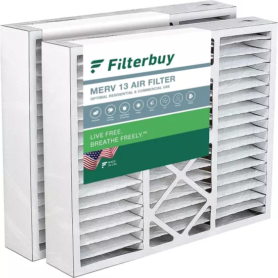 Filterbuy 20x20x5 Air Filters, HVAC AC Furnace for Honeywell & Lennox (MERV 13)