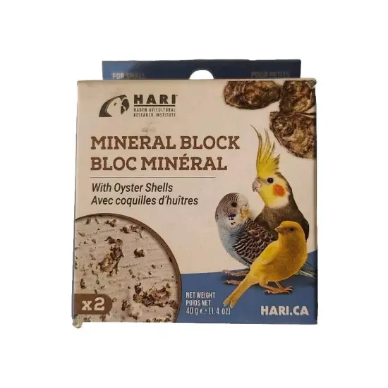 Hari Mineral Block for Birds with Oyster Shells Calcium Supplement Bird Treat