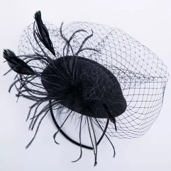 Women Fascinators Hat Wedding Cocktail Tea Party Headwear Mesh Veil Hair Clip