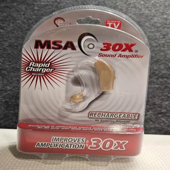 MSA 30X Sound Amplifier Ear Aid Rapid Charger Recha rgeable Comfortable NEW