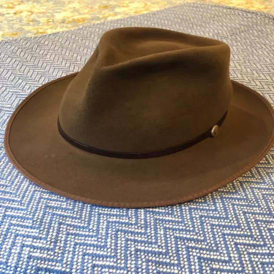 Stetson Roadster Hat walnut 7 1/2 fur felt fedora