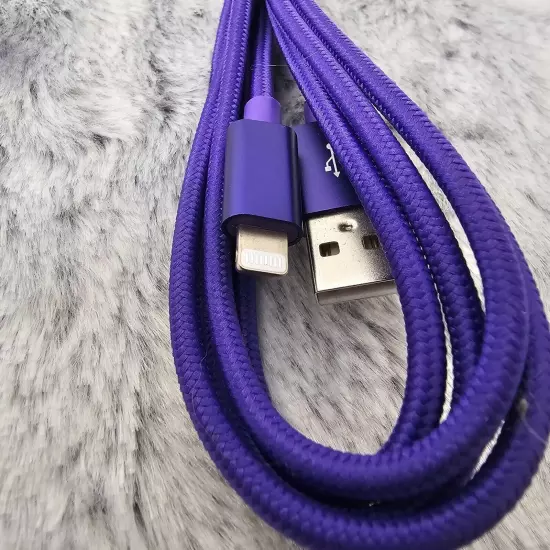 Cordzilla 10ft Rapid Charge Apple to USB Braided Nylon Cable Iphone Ipad Purple