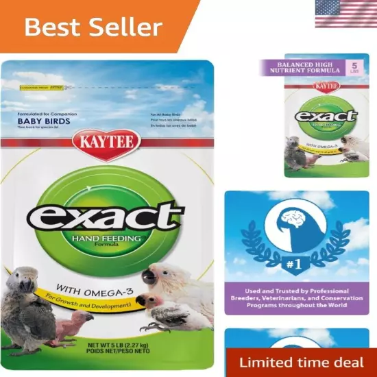 Exact Hand Feeding Pet Bird Baby Food For Parrots, Parakeets, Lovebirds, Cock...