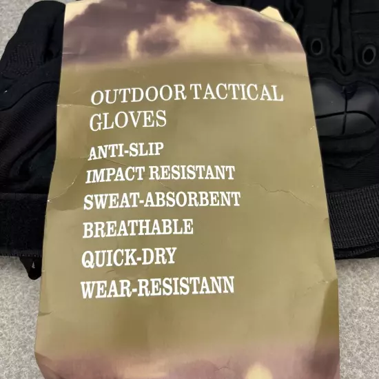 Outdoor Tactical Gloves - Black, Size Medium. NWT.