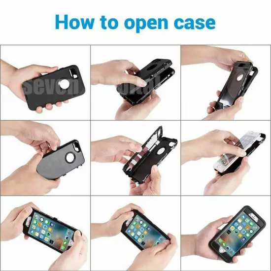 Shockproof Case For iPhone 6 7 8 Plus SE 2 3 Rugged Clip Cover Screen Protector