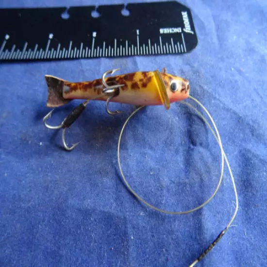 VINTAGE EARLY MODEL NAMED PERCY WADHAM NATURE BAITS LOACH FISHING LURE