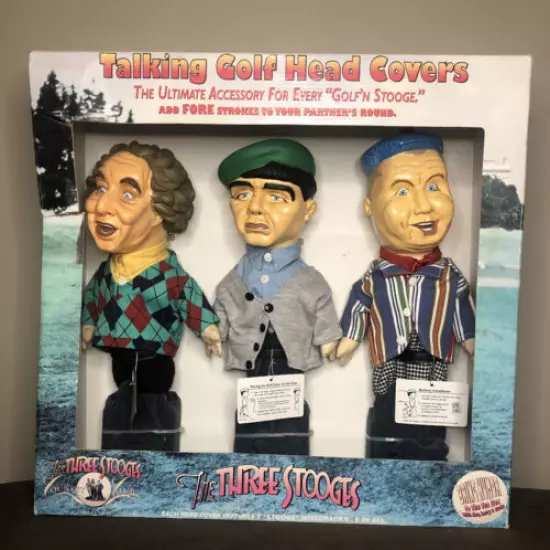 The Three Stooges Talking Golf Head Covers Country Club Collection Vintage Gift