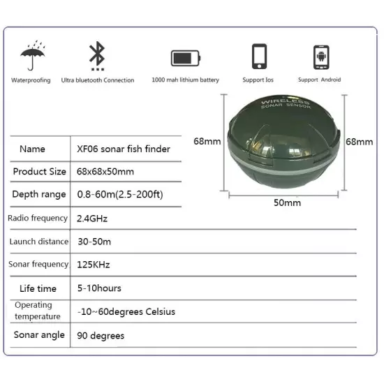 Smart Phone Fish Finder Sonar Fish Finder Bluetooth Intelligent Visual Fishing