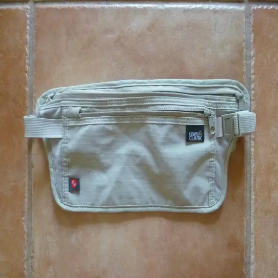 Lewis & Clark RFID Travel Fanny Pack Stash Secure Hidden Tan