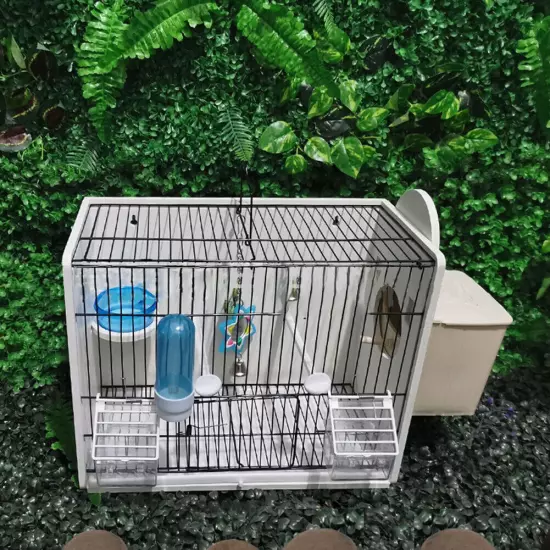 1* White Parakeet Nesting Box Parrot Breeding Box Bird Nest House Cage Mounted