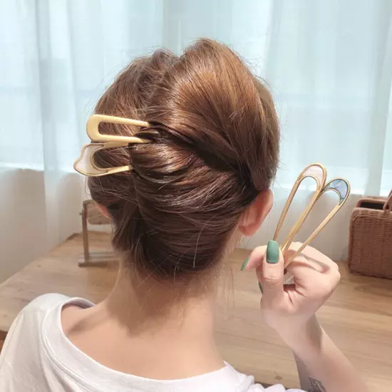 U Shaped Hair Pin Stick Meatball Hair Clips Hairstyle Women Girl Headdress Plugต