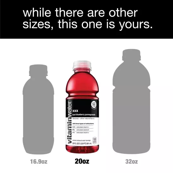 vitaminwater xxx electrolyte enhanced water w/vitamins açai-blueberry-pomegra...