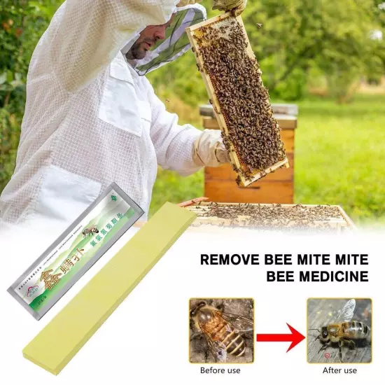 20Pcs Bee Mites Strip Medicine Pest Control Durable Drinker Beekeepin Fast