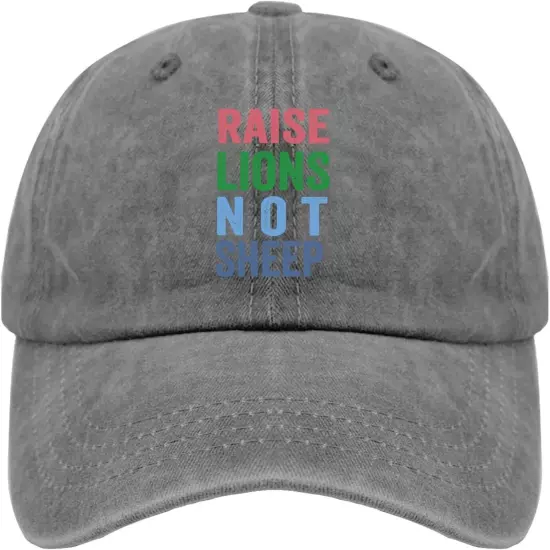 Raise Lions not Sheep hat Hat for HerVintage Cotton Washed Baseball Caps