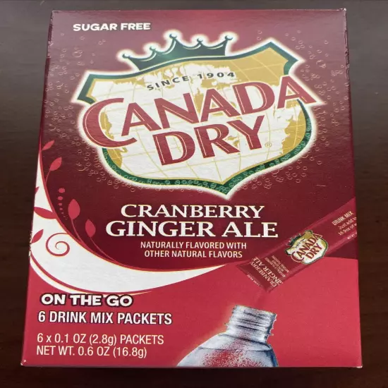 Canada Dry Cranberry Ginger Ale on the Go Singles Drink Mix Free Shipping