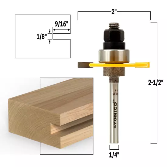 1/8" Slotting Cutter Router Bit Assembly - 1/4" Shank - Yonico 12103q