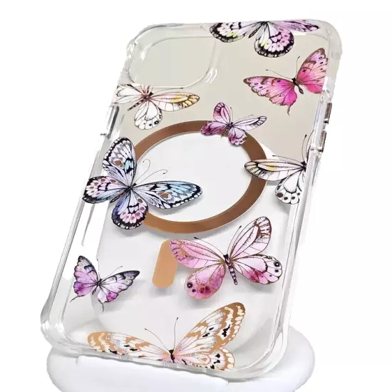 Karma by Body Glove Pink Butterflies with Magsafe Case - iPhone 14 Plus (6.7")