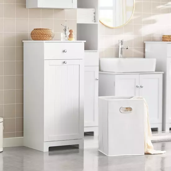 Bathroom Laundry Cabinet with Basket, Tilt-Out Laundry Hamper, Bathroom Storage