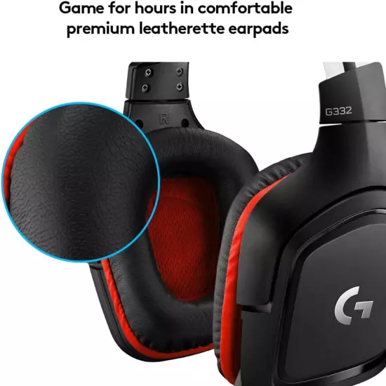 Logitech G332 3.5mm Multi Platform Stereo Gaming Headset - Black/Red (/RT6-22...