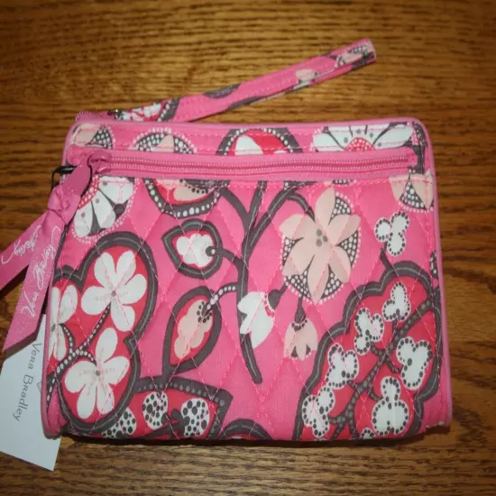 Vera Bradley FRONT ZIP WRISTLET wallet credit card holder case clutch travel NEW