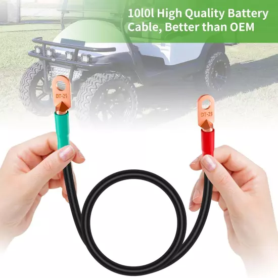 Golf Cart Battery Cables for 1994+ Club Car DS & Precedent 48 Volt, 7PCS 4 Gauge