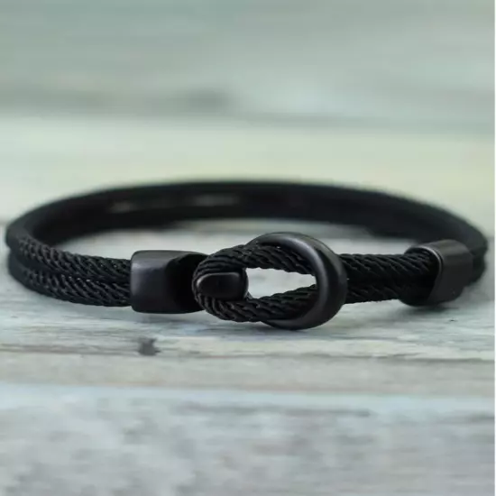 Pulsera de cuerda Náutica de doble capa para hombre accesorios de supervivencia