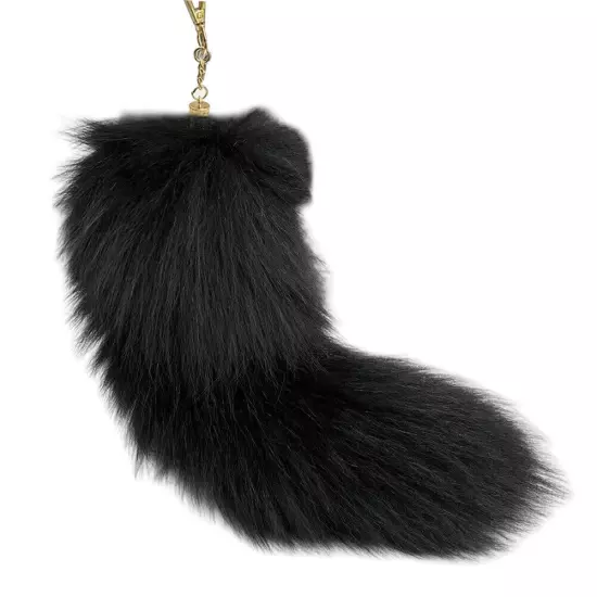 Huge Fluffy Faux Fur Fox-Tail Keychain Pompoms Bag Pendant Gift for Women Girl