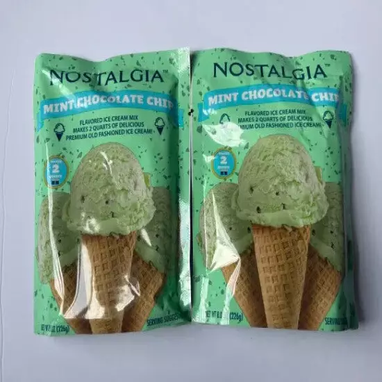 Nostalgia Mint Chocolate Chip Ice Cream Mix (Lot of 2)