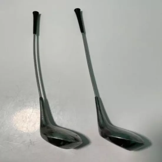 Pair 50s Vintage FRIGAST Made in Denmark Silver Golf Club Cocktail Drink Stirrer