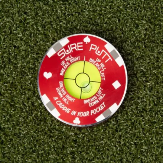 Sure Putt Pro Golf Putting Aid - Poker Chip - Read Greens & Lower Your Scores!