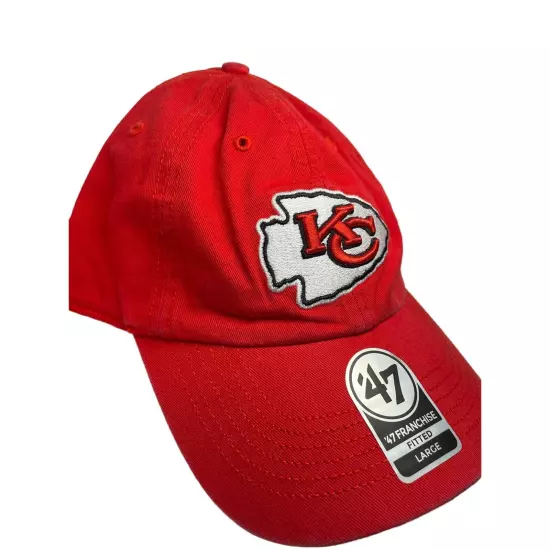 Kansas City Chiefs Fitted Hat SZ L Embroidered Logo NFL Football Ballcap Cap NWT