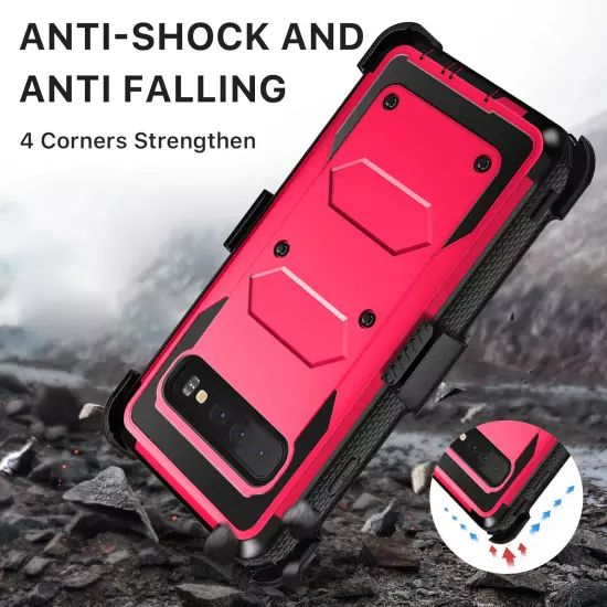 Rose For Samsung Galaxy S10/S10+/S10e Shockproof Rugged Case Cover / Belt Clip