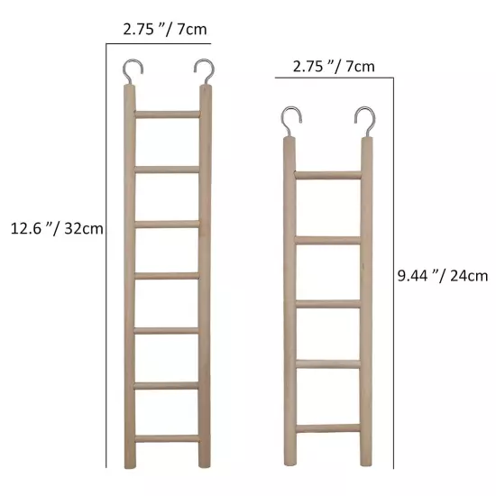 2pcs Wooden Ladder for Bird Parrot Ladder Cage Climbing Toy Birdie Basics (5 ...