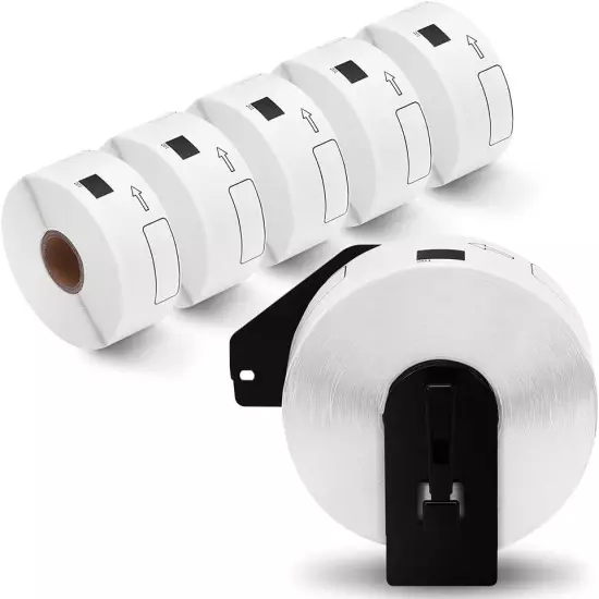 6 Rolls Compatible with Brother DK-1201 Standard 1.1 in x 3.5 in, White 