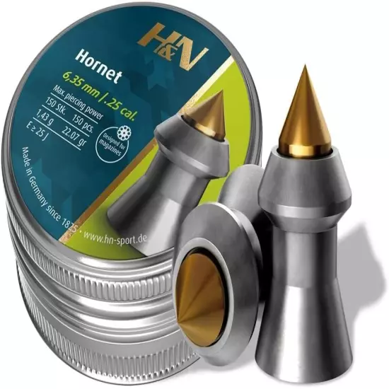 Haendler & Natermann Hornet Airgun Pellets .25 Cal - 150 count - 92426350003