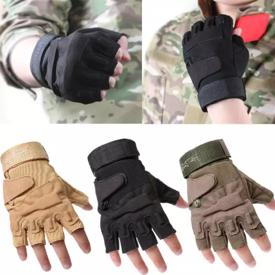 Fingerless Half-Finger Tactical Gloves Motorcycle Driving Gloves Riding Gloves