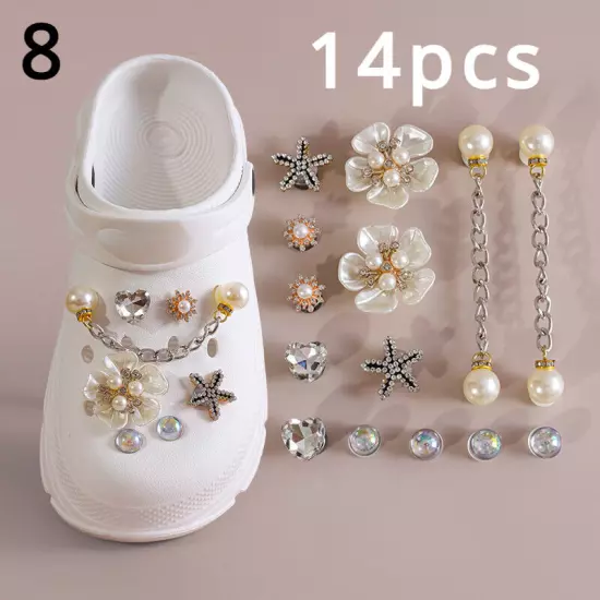 Pearl Shoes Flower Buckle for Crocs Shoes Accessories Detachable DIY Decoration