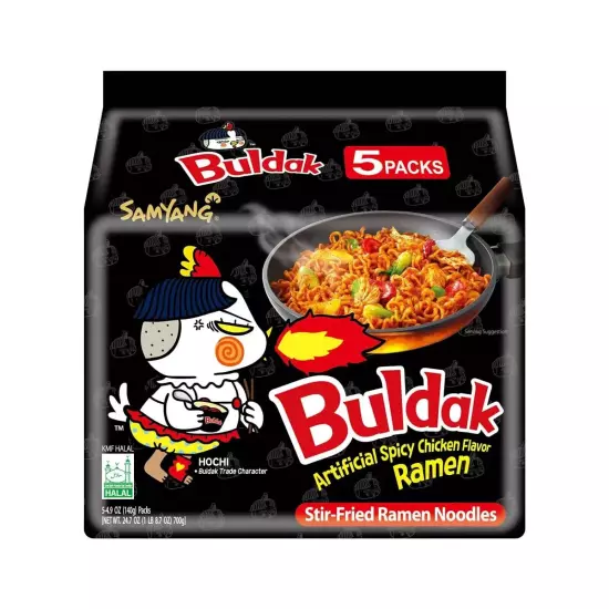 Samyang Buldak Spicy Ramen Hot Chicken Ramen Korean Stir-fried Instant Noodle...