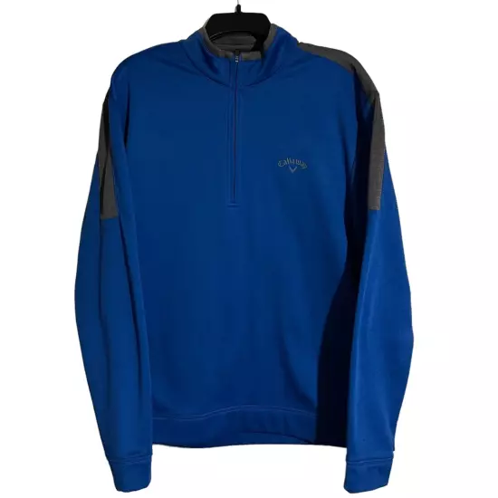 Callaway Men's Quarter Zip Golfing Pullover Peacoat (Blue) Large