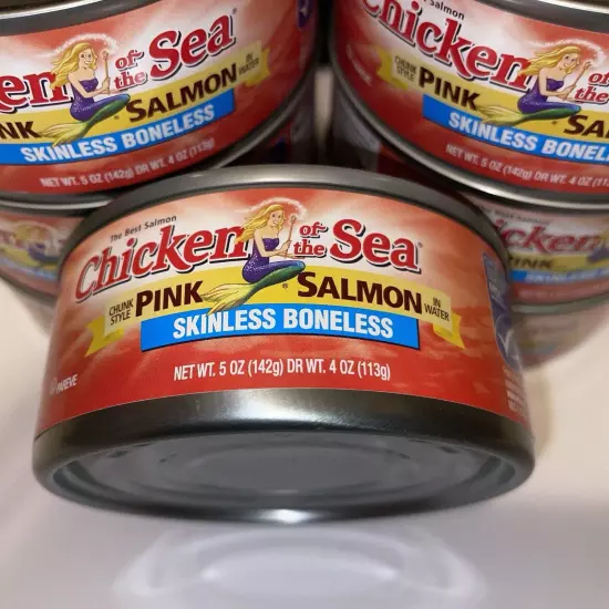 Lot of 7 Chicken of the Sea Chunk Style Pink Salmon 5 OZ (142g) Each Best 07/26