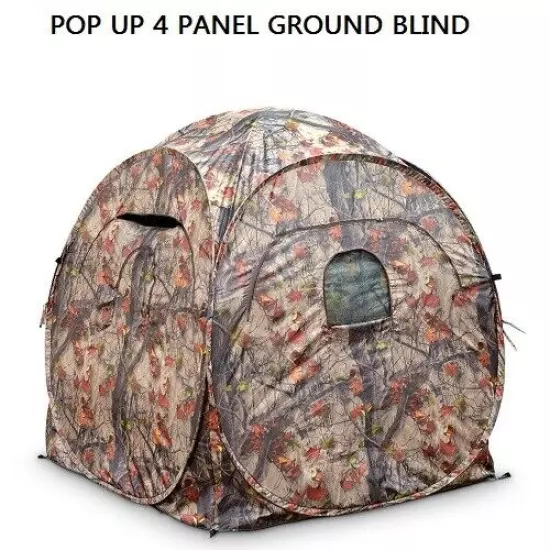 Hunting Ground Blind Camo Portable Foldable Pop Up 4-panel Spring Steel