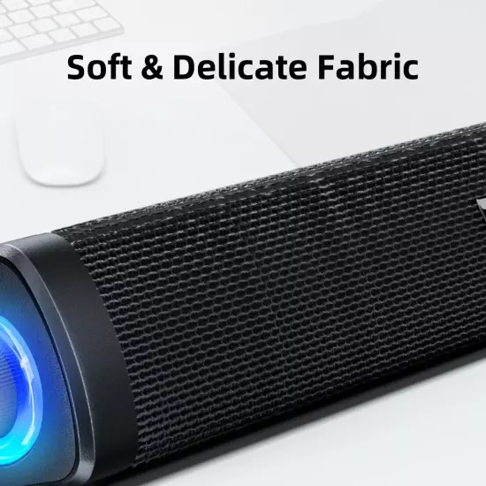 Computer Speaker for Desktoppc Sound bar with 3.5 mm aux Colorful LED Lights