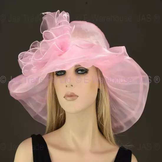 Spring Race Carnival Derby Day Church Wedding Women Ladies Organza Evening Hat