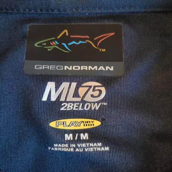 Greg Norman ML75 2Below Embroidered Golf Polo Shirt Men's M